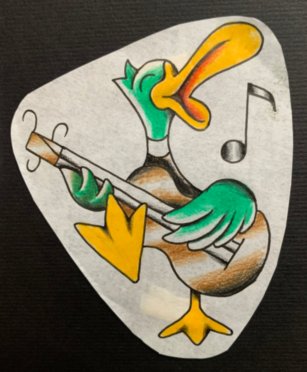 Pato tocando guitarra - Imagen 1