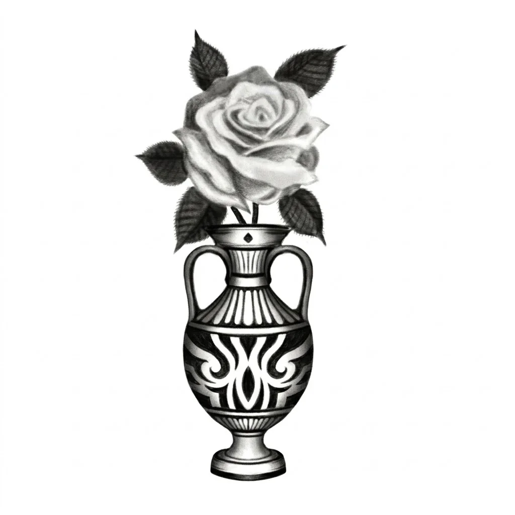 Jarron y rosa