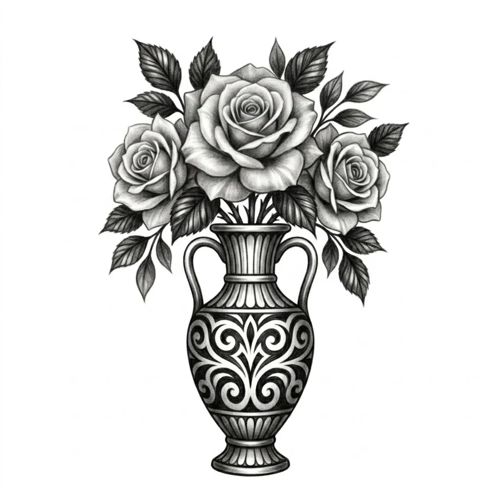 Jarron y rosas